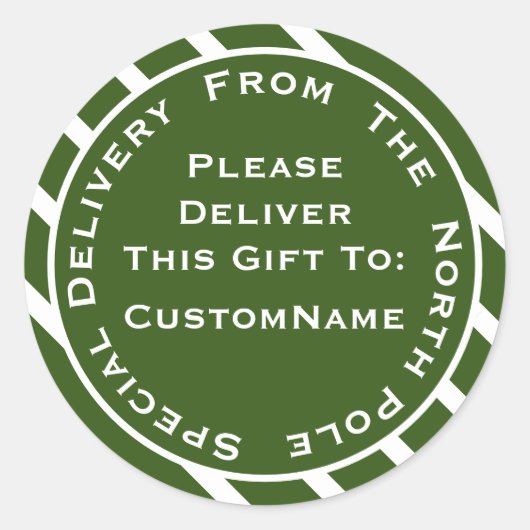 Speciale levering met kerstcadeau op Noordpool Ronde Sticker (Voorkant)