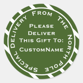 Speciale levering met kerstcadeau op Noordpool Ronde Sticker