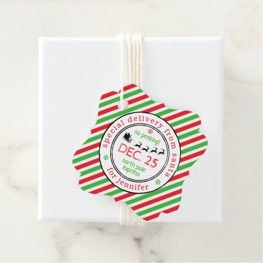 Speciale levering met Kerstmis in de Santa Noordpo Bedankjes Labels (In situ)