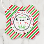 Speciale levering met Kerstmis in de Santa Noordpo Bedankjes Labels (Voorkant)