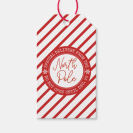 Speciale levering met Kerstmis in de Santa Noordpo Cadeaulabel