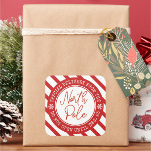 Speciale levering met Kerstmis in de Santa Noordpo Vierkante Sticker