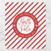 Speciale levering met Kerstmis in de Santa Noordpo Wijn Etiket (Enkel label)