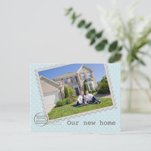 Speciale Levering Nieuwe Home Foto Briefkaart (Staand voorkant)