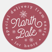 Speciale levering Noordpool - Gepersonaliseerd ker Ronde Sticker (Voorkant)