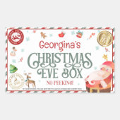Speciale levering Noordpool kerstavond doos Rechthoekige Sticker (Voorkant)