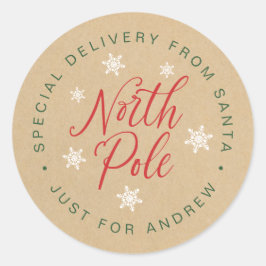 Speciale levering Noordpool Kraft Brown - Aangepas Ronde Sticker