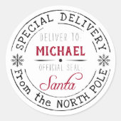 Speciale levering Noordpool Santa Ronde Sticker (Voorkant)