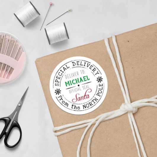 Speciale levering Noordpool Santa Ronde Sticker