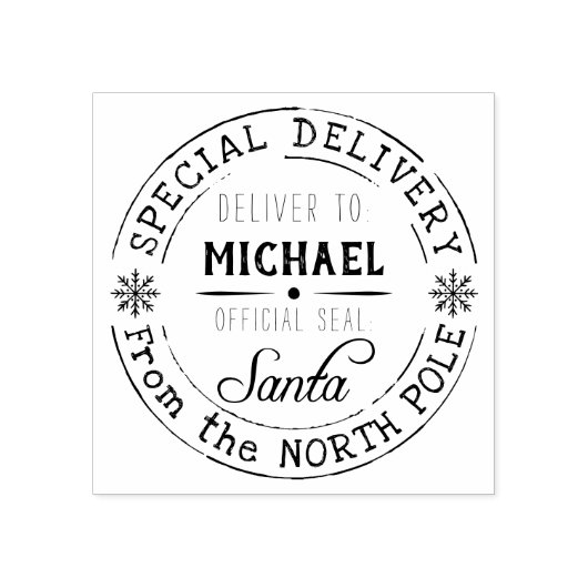 Speciale levering Noordpool Santa Rubberstempel (Afrduk)