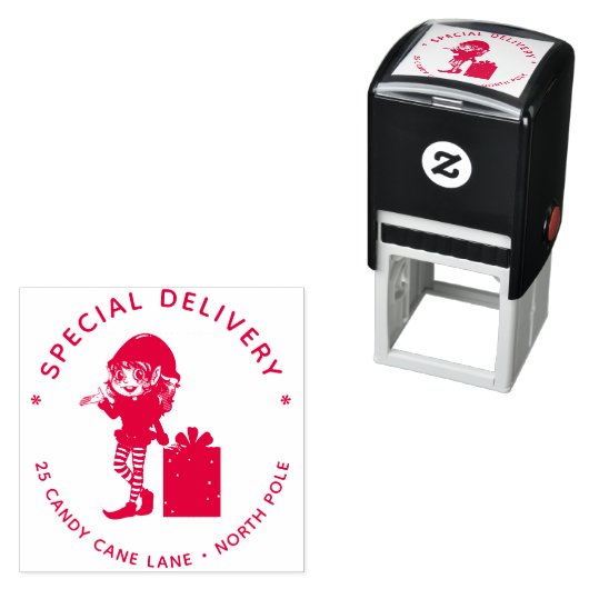Speciale levering North Pole Elf Kerstcadeau Zelfinktende Stempel (In situ)