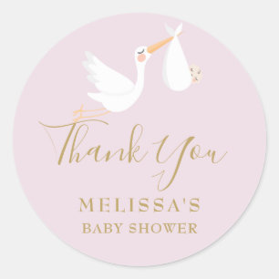 Speciale levering Ooievaar Baby shower/Sprinkle Ronde Sticker