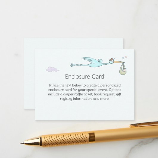 Speciale levering Ooievaar Informatiekaartje (Voorkant / Achterkant in situ)