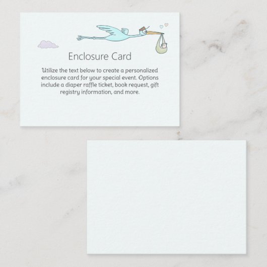 Speciale levering Ooievaar Informatiekaartje (Voorkant / Achterkant)