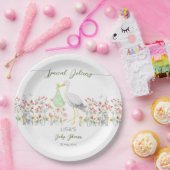Speciale levering ooievaar veer baby shower bedruk papieren bordje (Feest)