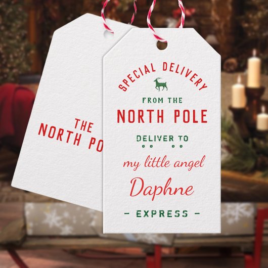 Speciale levering op de Noordpool Express Cadeaulabel