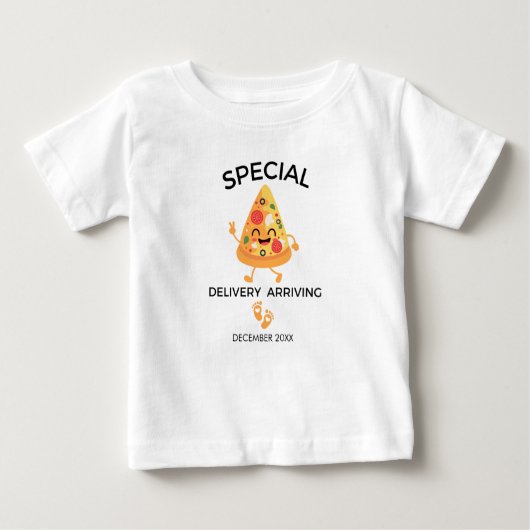 Speciale levering Pizza Aankomst Baby cadeau (Voorkant)