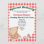 Speciale levering, Pizza Baby Shower Uitnodiging (Voorkant)