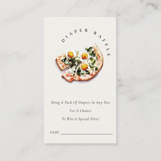 Speciale Levering Pizza Luier Raffle Baby shower Informatiekaartje (Voorkant)
