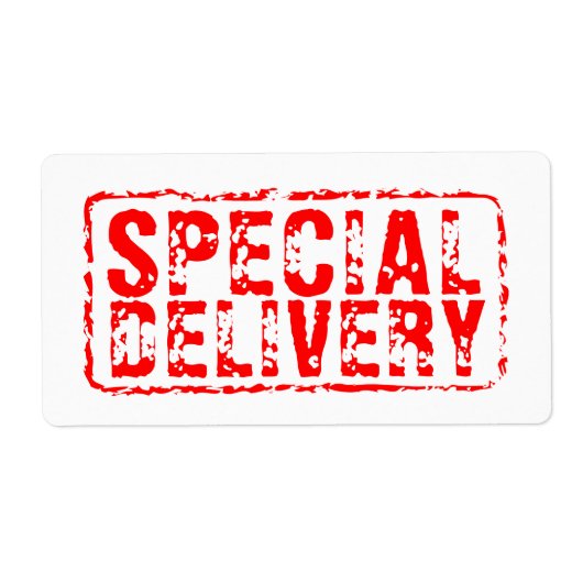 Speciale Levering rode rubber postzegel verzending Etiket (Voorkant)