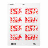 Speciale Levering rode rubber postzegel verzending Etiket (Full Sheet)