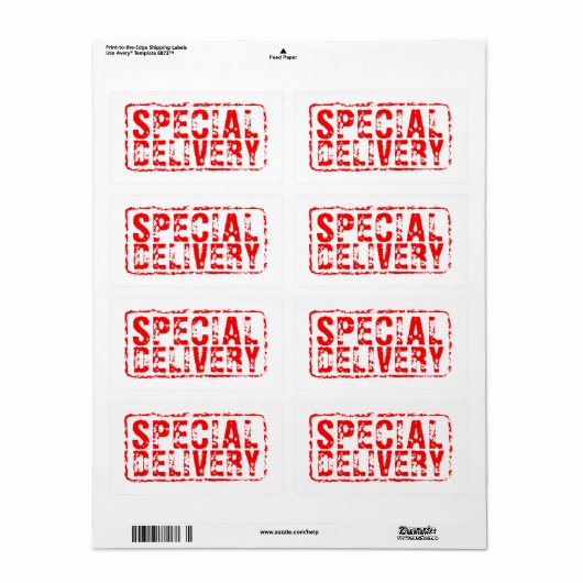 Speciale Levering rode rubber postzegel verzending Etiket (Full Sheet)