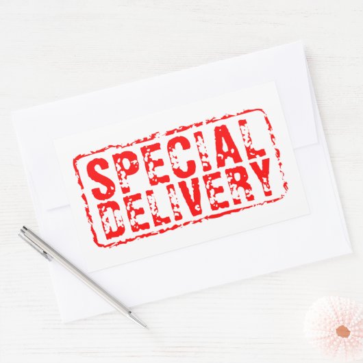 Speciale Levering  rood rubber stempel stickers (Envelop)