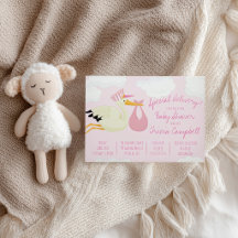Speciale Levering! Roze Ooievaar Baby Shower