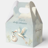 Speciale Levering Stork Boy Baby shower Groot Bedankdoosjes (Voorkant)