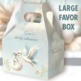 Speciale Levering Stork Boy Baby shower Groot Bedankdoosjes