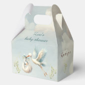 Speciale levering Stork Boy Baby shower Medium Bedankdoosjes (Voorkant)