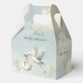 Speciale levering Stork Boy Baby shower Medium Bedankdoosjes (Achterkant)