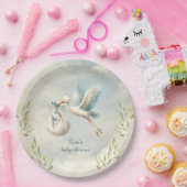 Speciale levering  Stork Boy Baby shower Papieren Bordje (Feest)