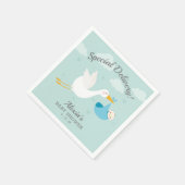 Speciale Levering Stork Boy Baby shower servetten (Hoek)