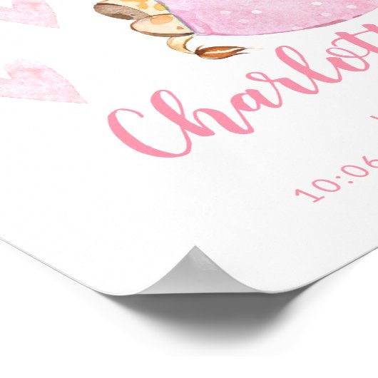 Speciale levering Stork Giraffe Baby geboorte Stat Poster (Hoek)