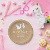 Speciale Levering Stork Star Baby shower Rustiek Papieren Bordje (Feest)