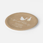 Speciale Levering Stork Star Baby shower Rustiek Papieren Bordje (Gekanteld)