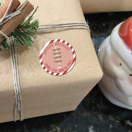 Speciale levering uit Noordpool rood en wit Ronde Sticker