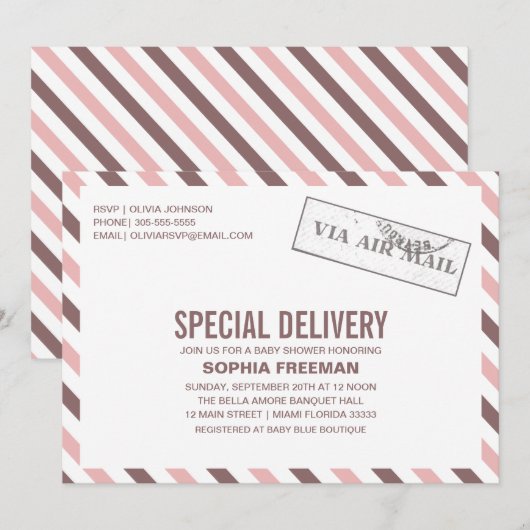 SPECIALE LEVERING | UITNODIGING TOT BABY SHOWER (Voorkant / Achterkant)