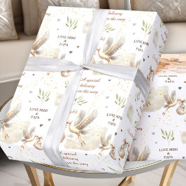 Speciale Levering Unisex Stork Nieuwe Baby Naam Te Cadeaupapier