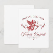 Speciale levering van Cupido Valentijn Zwangere Mo Notitiekaartje (Voorkant / Achterkant)