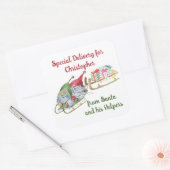 Speciale levering van de Helpers van de Kerstman e Vierkante Sticker (Envelop)