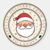 Speciale Levering Van De Kerstman Custom Ronde Sticker (Voorkant)