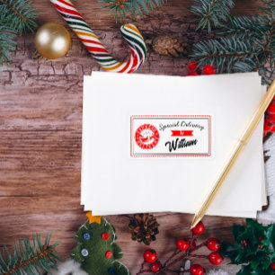 Speciale levering van de kerstman Kerstcadeau  Etiket