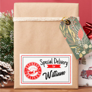 Speciale levering van de kerstman Kerstcadeau Rechthoekige Sticker