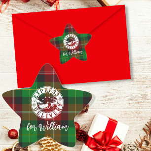 Speciale levering van de kerstman Kerstcadeau  Ster Sticker