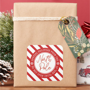 Speciale levering van de Kerstman Noordpool Kerstm Vierkante Sticker