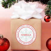 Speciale levering van de Kerstman Noordpool kind n Ronde Sticker