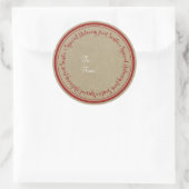 Speciale levering van de Kerstman Rustic Kraft Ker Ronde Sticker (Tas)