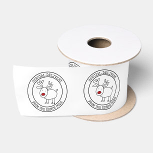 Speciale levering van de Noorderpool Rendierlogo Satijnen Lint